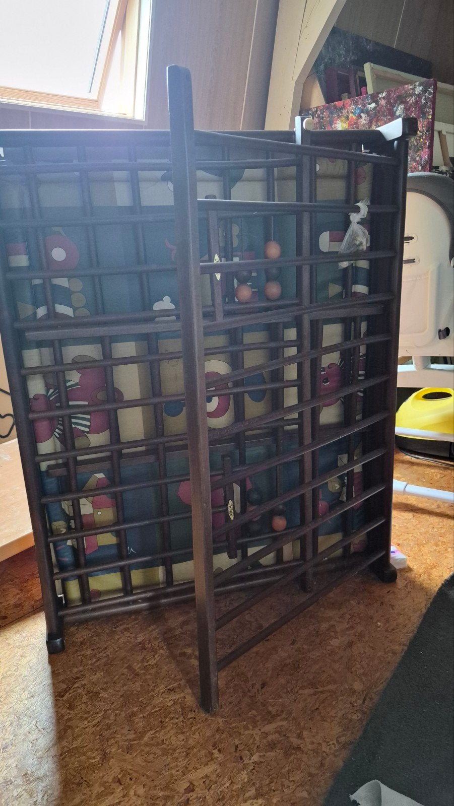Vintage houten box met verstelbare bodem, Kinderen en Baby's, Boxen, Ophalen, Gebruikt, Rechthoekig, Boxkleed