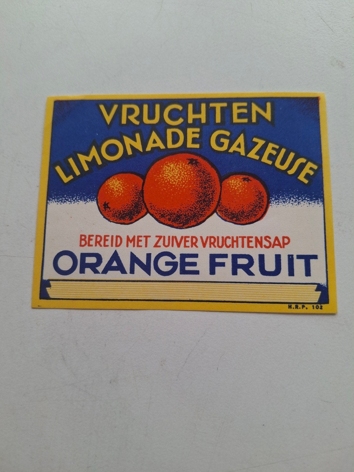 etiket Vruchten Limonade Gazeuse., Ophalen of Verzenden, Zo goed als nieuw, Overige typen