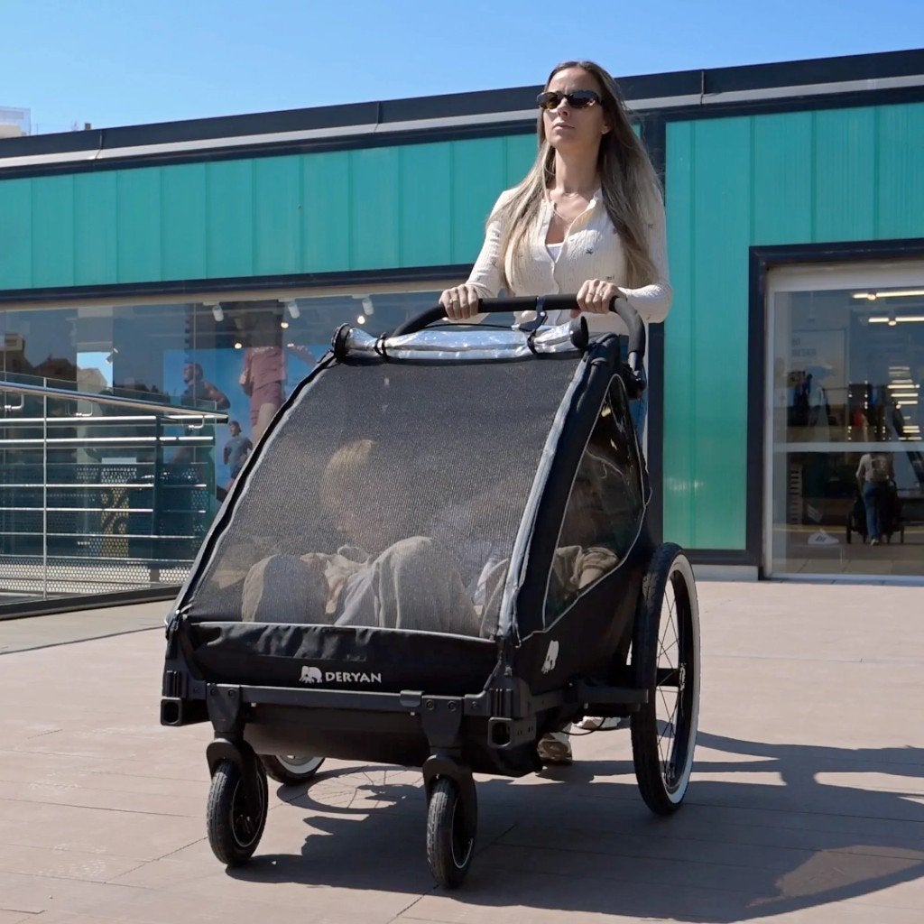 Deryan Fietskar V2 2 Persoons - Wandelwagen, Fietsen en Brommers, Fietsaccessoires | Aanhangers en Karren, Vering, Deryan, Deryan