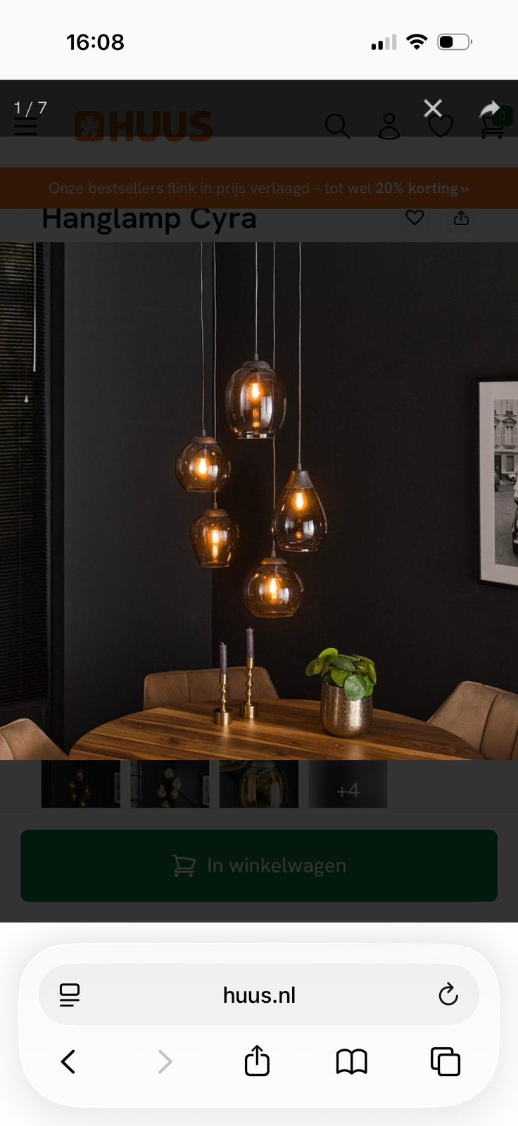Huus eettafel hanglamp, Huis en Inrichting, Ophalen, Zo goed als nieuw