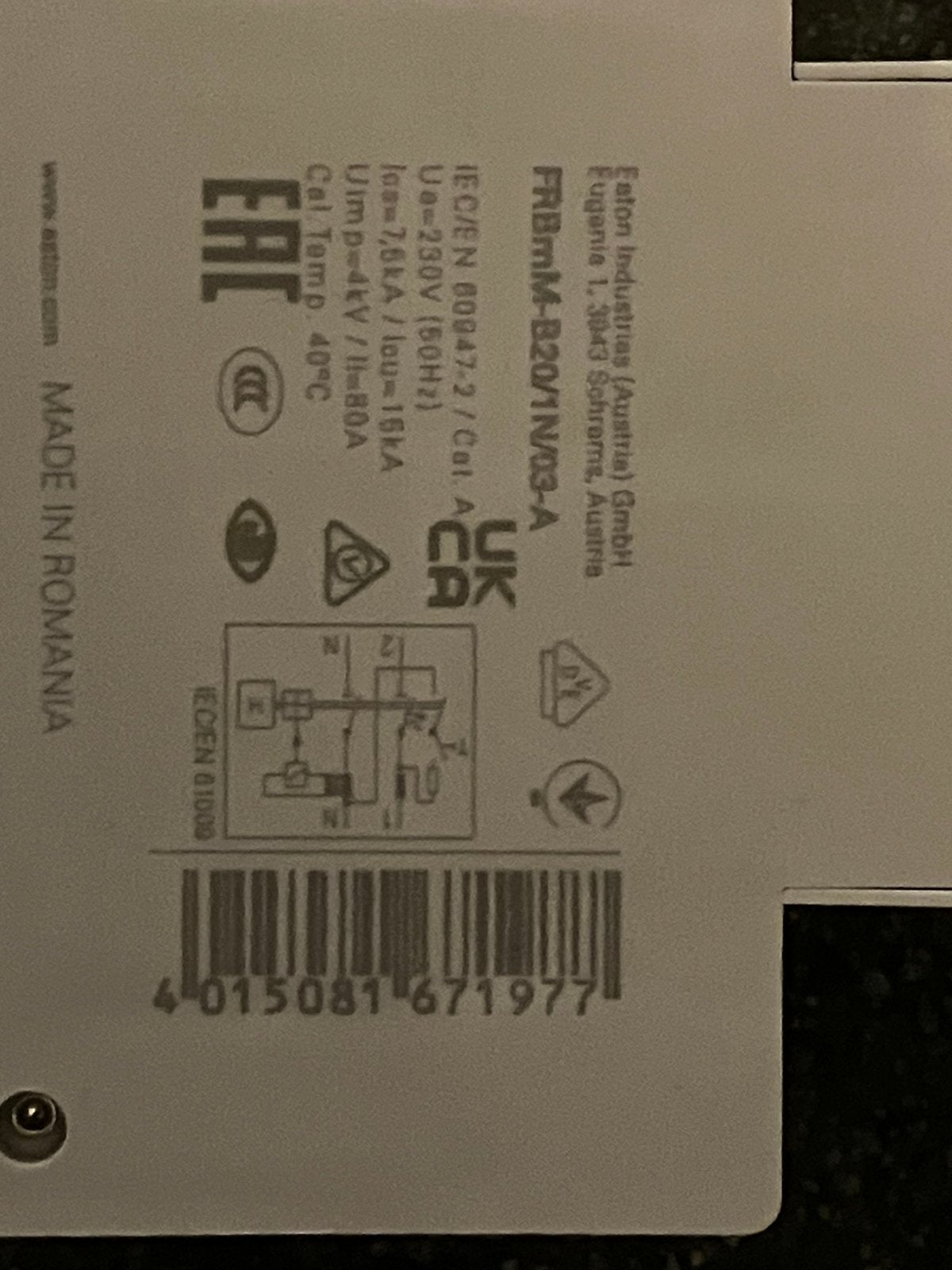 Eaton aardlekautomaat B20 300mA 1-fase (1P+N) 6kA (236669), Ophalen of Verzenden