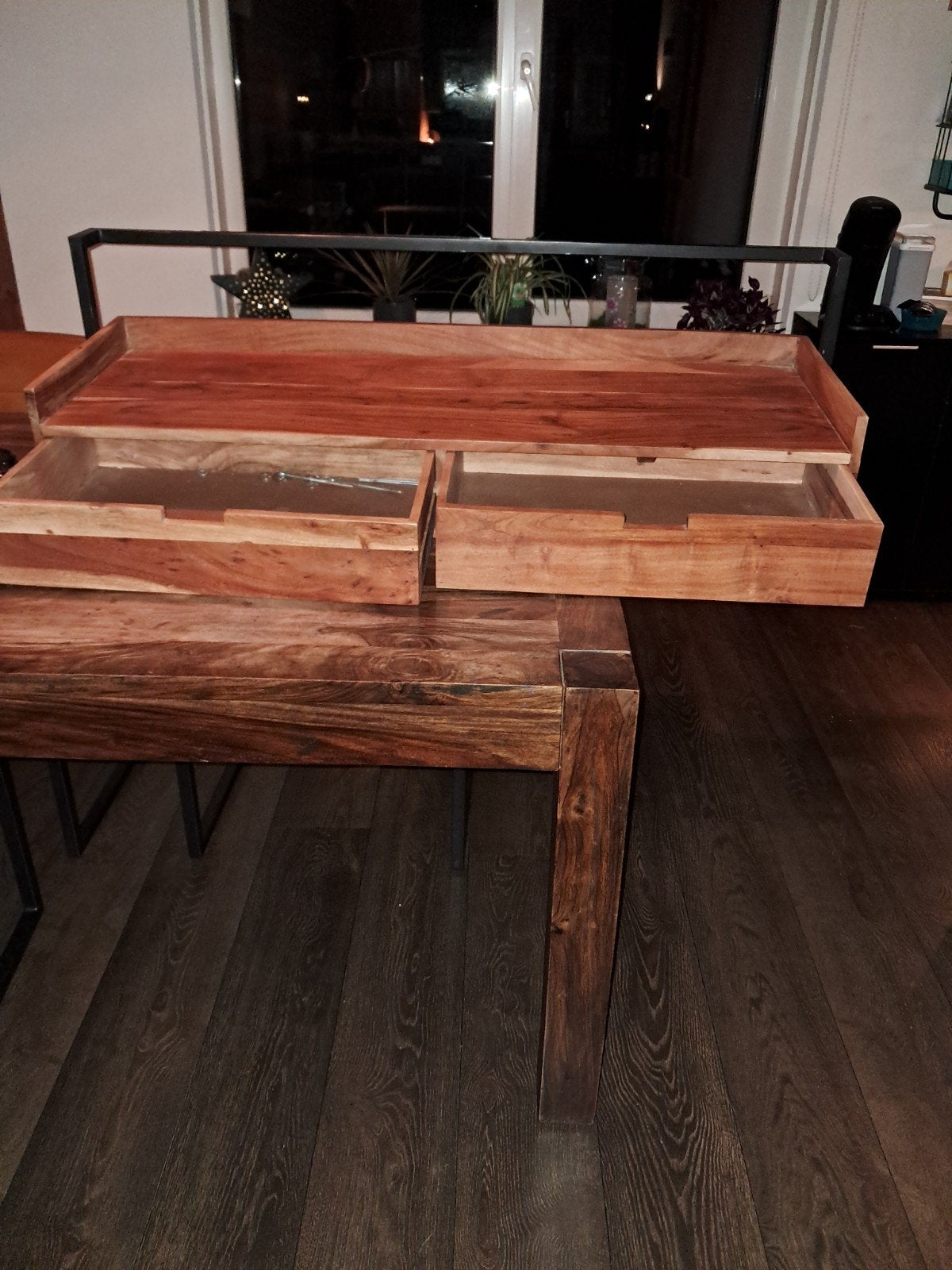 zwevend bureau  met lades industriele stijl, Overige typen, Gebruikt, Hout, Bruin
