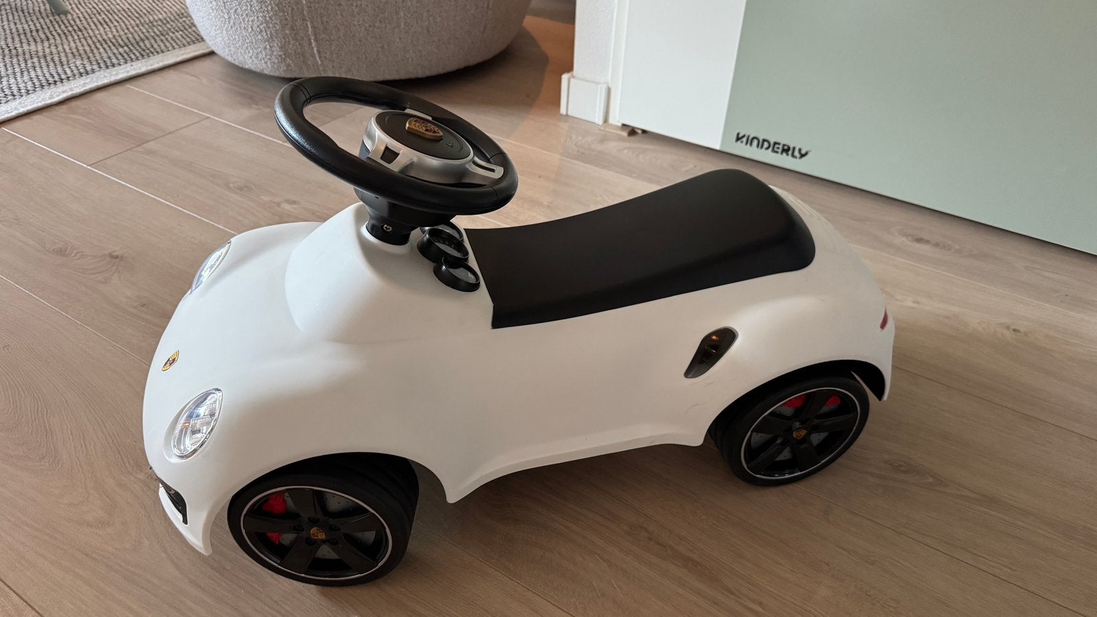 Porsche 911 Turbo S loopauto wit – ZGAN – naam aanpasbaar, Ophalen, Zo goed als nieuw, Loopvoertuig