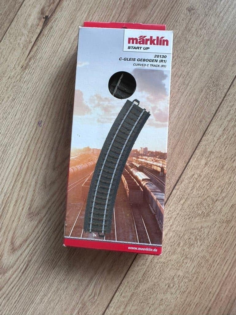 3x bocht rails maerklin R1 met doos C rails, Gelijkstroom, Nieuw, Rails, Ophalen of Verzenden