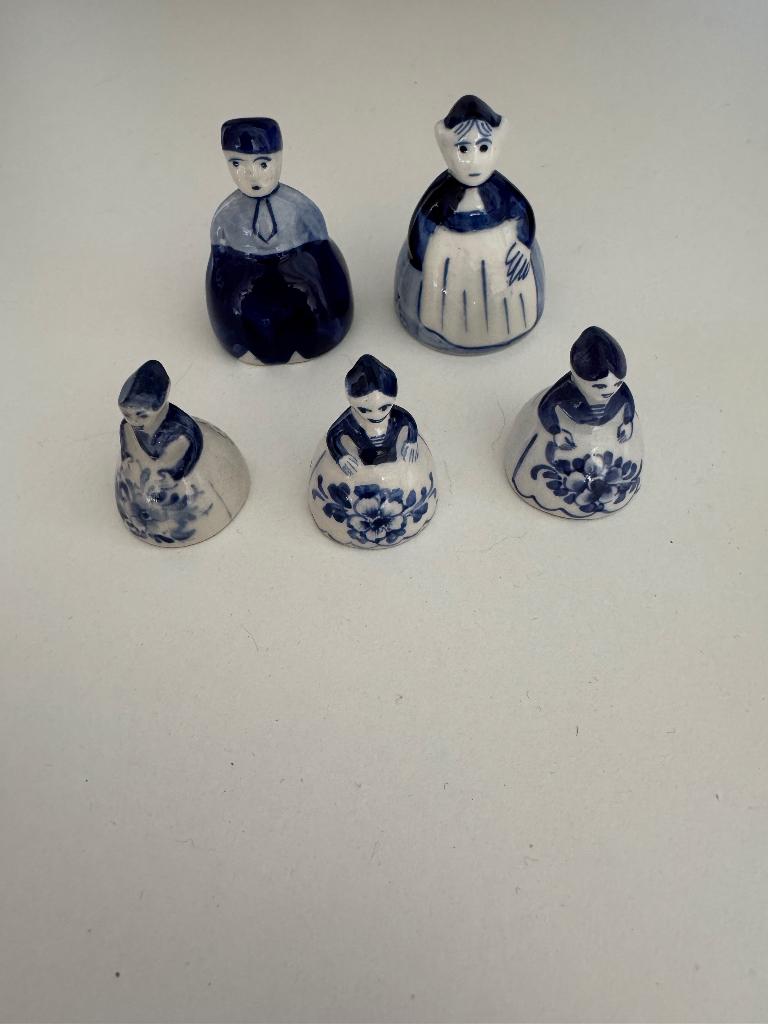Delfts Blauw Boerengezin ( 5 beeldjes / poppetjes), Ophalen of Verzenden, Zo goed als nieuw, Mens