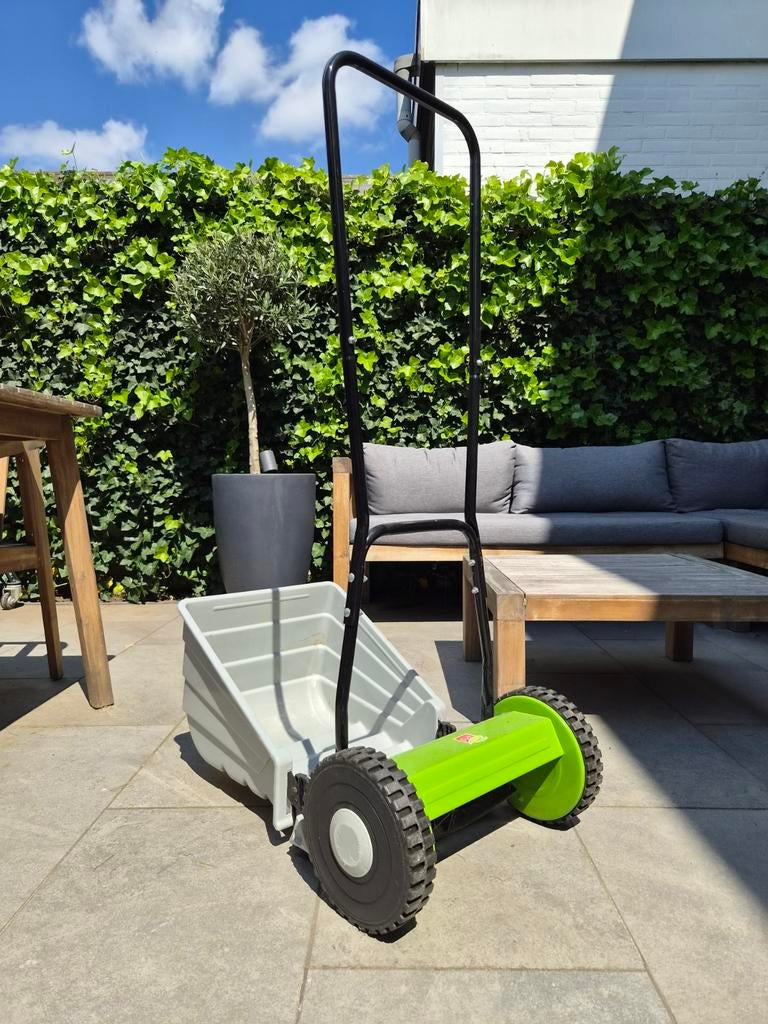 Handgrasmaaier Central Park met opvangbak, Tuin en Terras, Grasmaaiers, Gebruikt, Handgrasmaaier, 30 t/m 39 cm, Kooimesmaaier