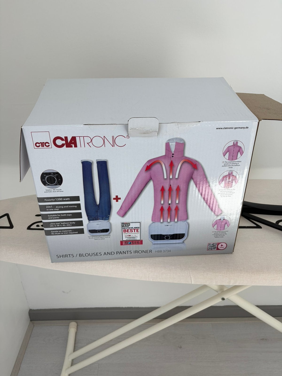 Clatronic HBB 3734 Kledingstomer - Strijken en Drogen, Ophalen of Verzenden, Zo goed als nieuw