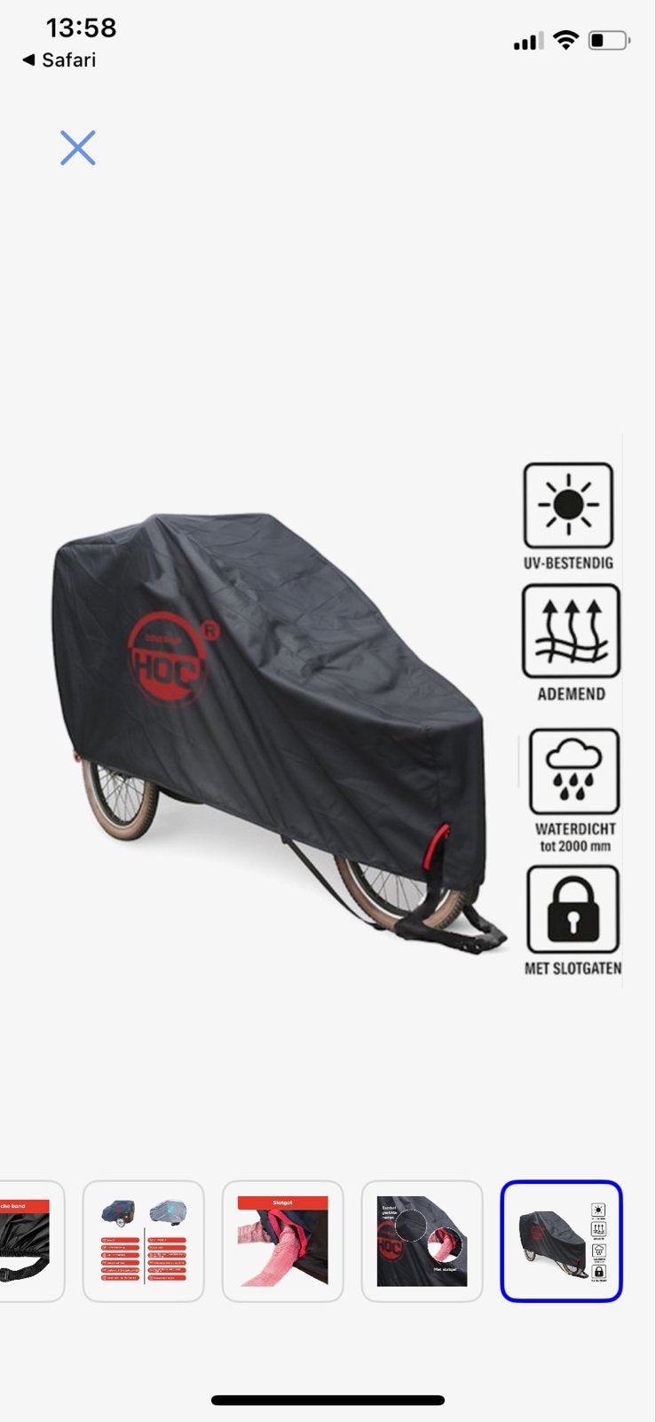 HOC Cover-Up Fiets- of Bakfietszeil -E-Voque Carry 3, Ophalen, Gebruikt