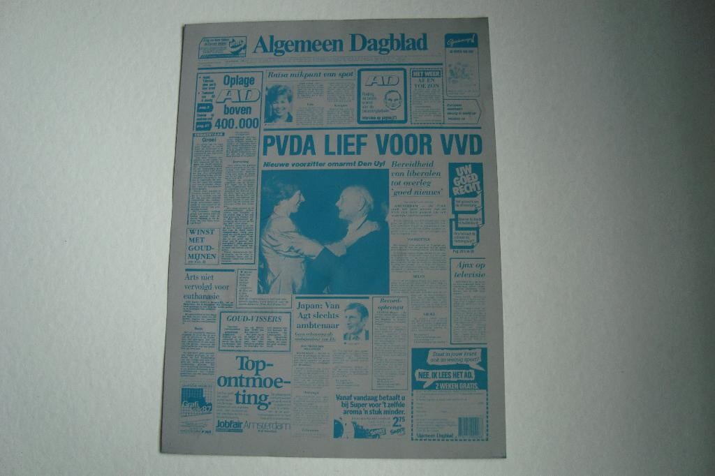 Algemeen dagblad afdrukplaat oid, Verzamelen, Ophalen of Verzenden, Gebruikt, Overige typen