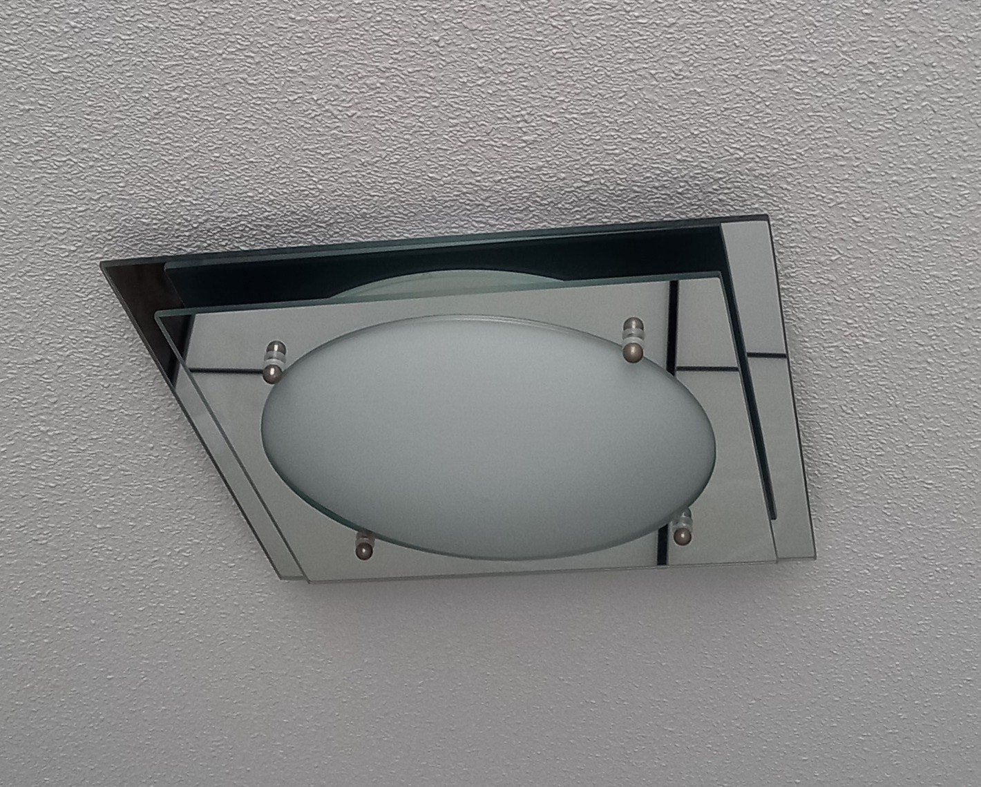 Design Plafondlamp met Spiegels - Slaapkamer/Gang (32cm), Huis en Inrichting, Zilver, Gebruikt, Inclusief lichtbron, Design