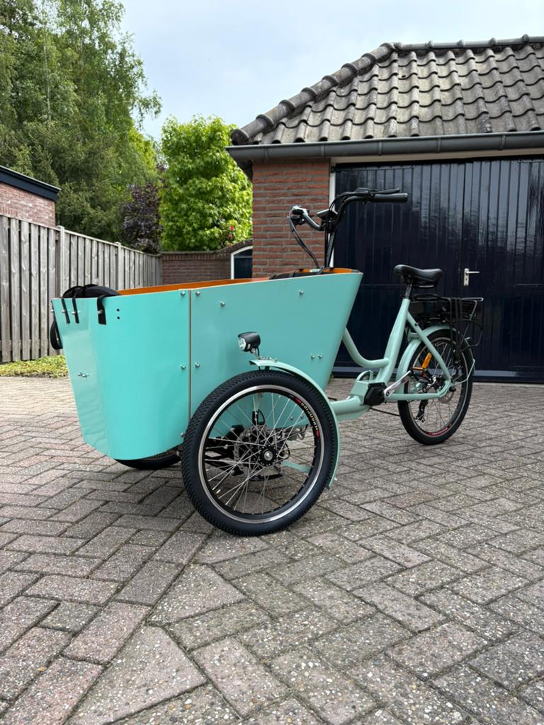 Elektrische 3-wiel bakfiets cargobike mint groen 4pers NIEUW, Fietsen en Brommers, Fietsen | Bakfietsen, Overige merken, 4 kinderen of meer