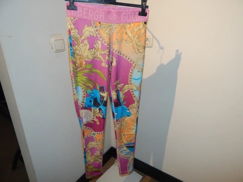 Goldbergh stretch legging bonte kleuren print merk band M, Legging, Maat 40/42 (M), Zo goed als nieuw, Goldbergh