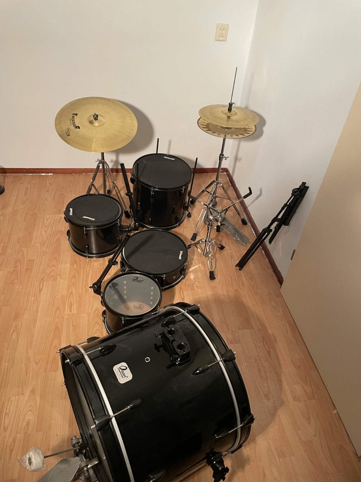 Compleet drumstel voor beginners, merk Osan, kleur zwart, Ophalen, Gebruikt, Overige merken