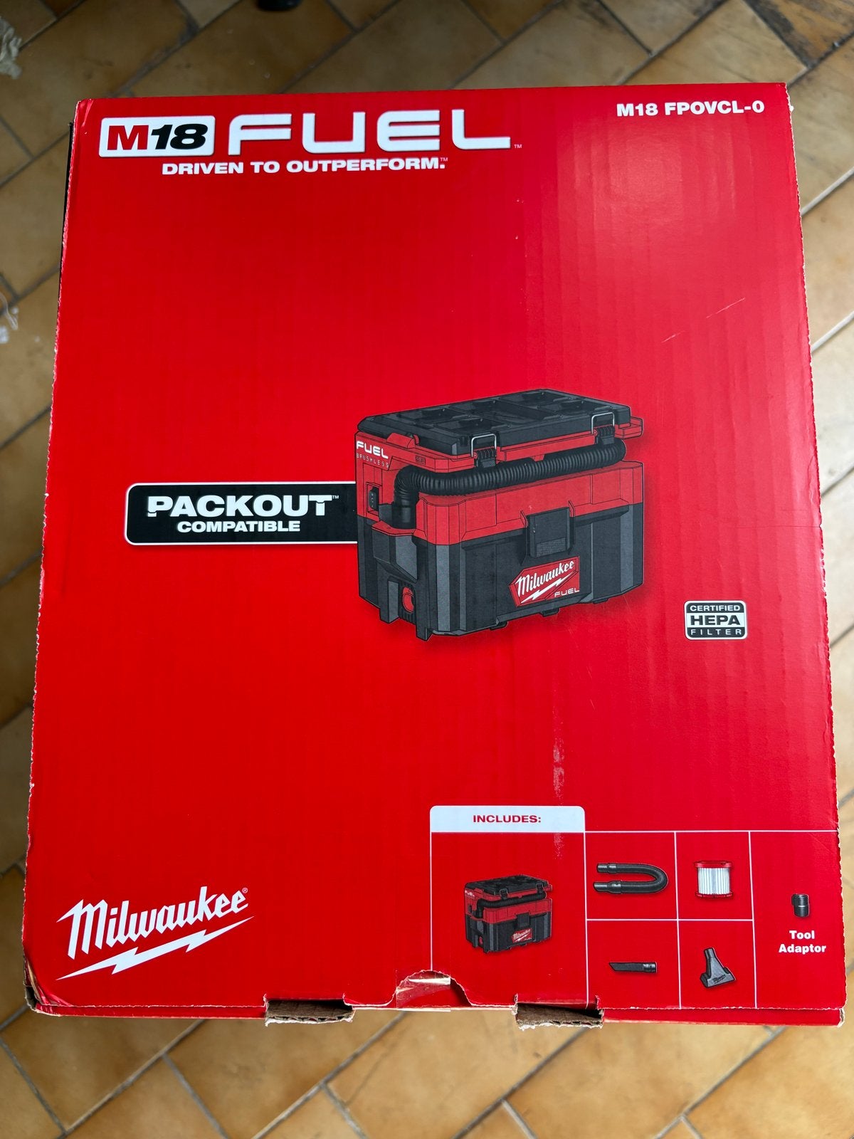 Milwaukee M18 FUEL PACKOUT Stofzuiger M18 FPOVCL-0, Ophalen of Verzenden, Nieuw, Waterstofzuiger