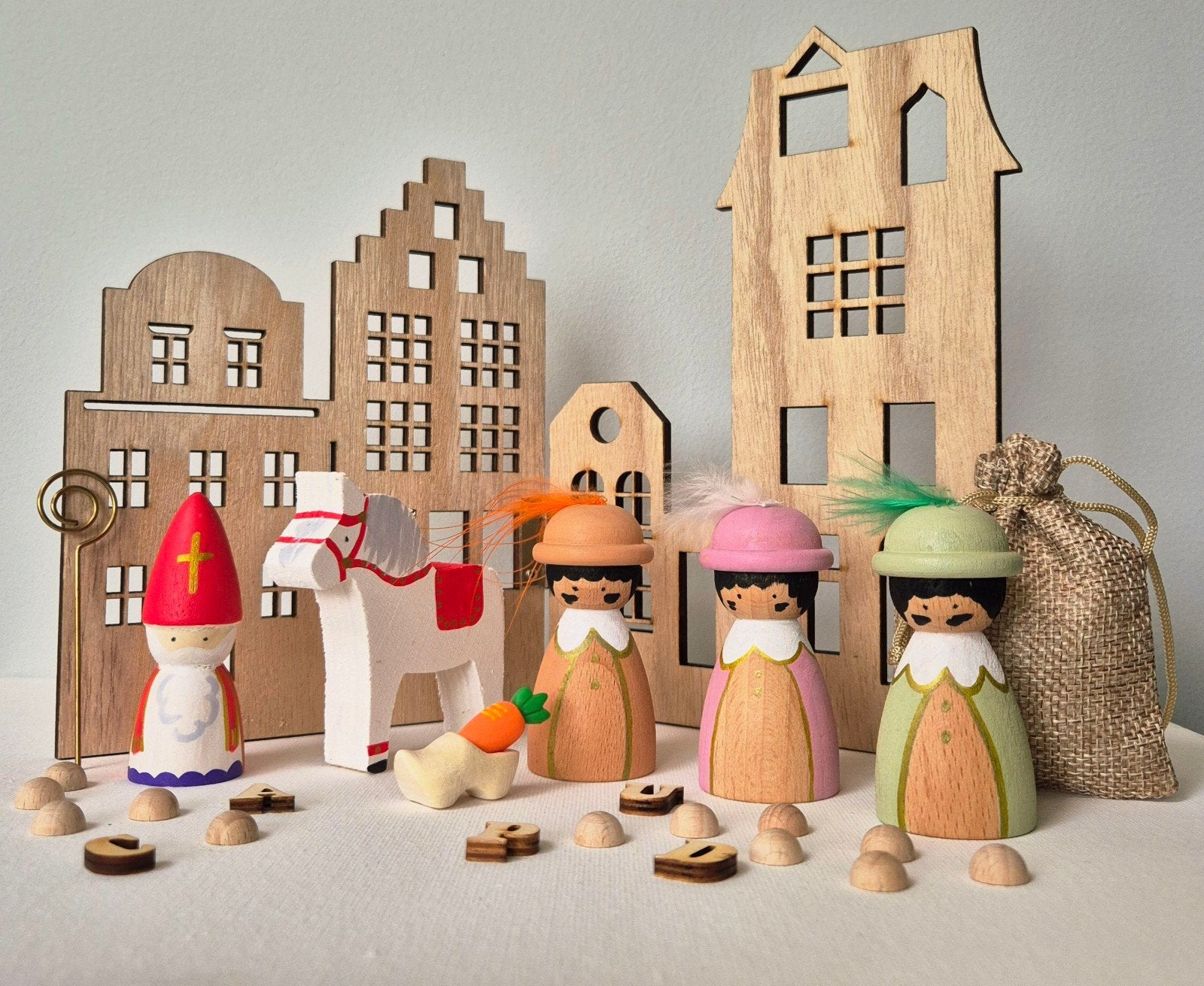 Sinterklaasset pegdolls, Ophalen of Verzenden, Poppenhuis