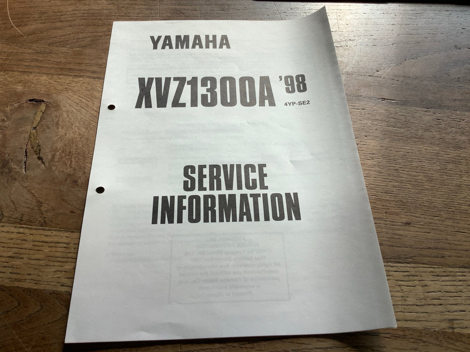Yamaha XVZ1300A '98 Service Informatie Handleiding.  (45), Ophalen of Verzenden, Yamaha