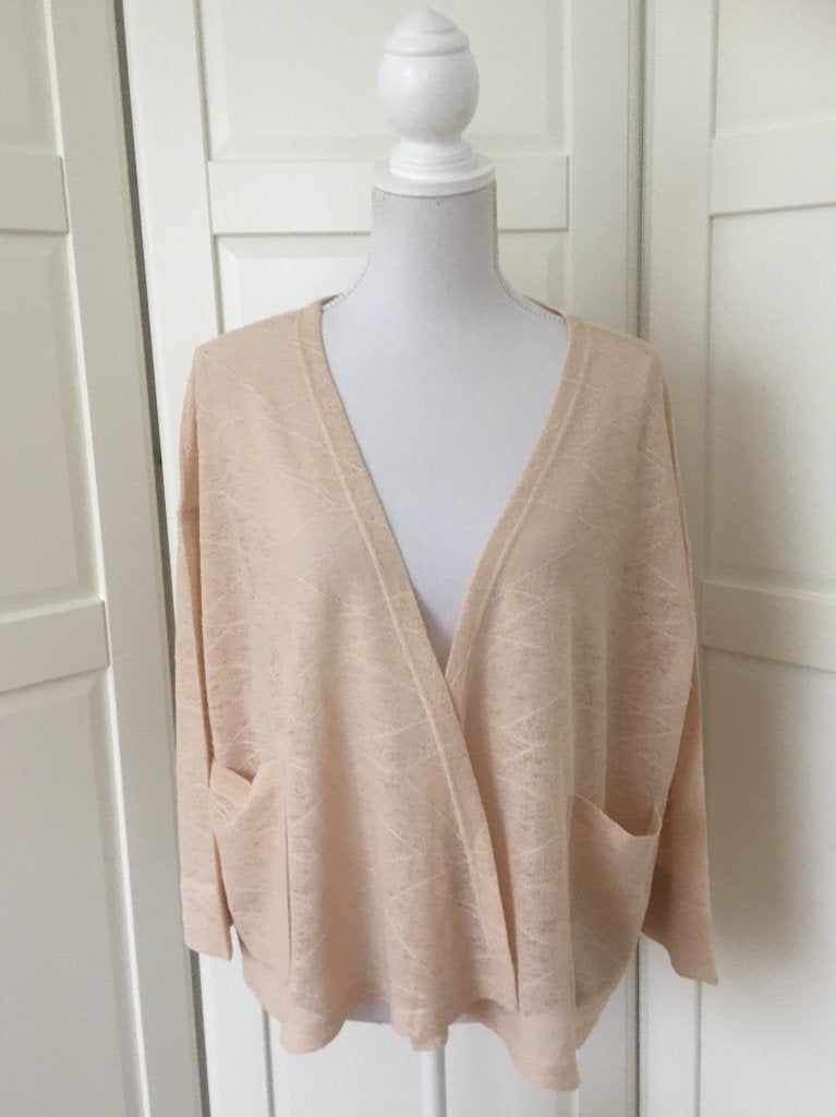 Meisie zgan zandkleurig dun ibiza vestje M (valt als L XL), Maat 38/40 (M), Beige, Ophalen of Verzenden, Zo goed als nieuw