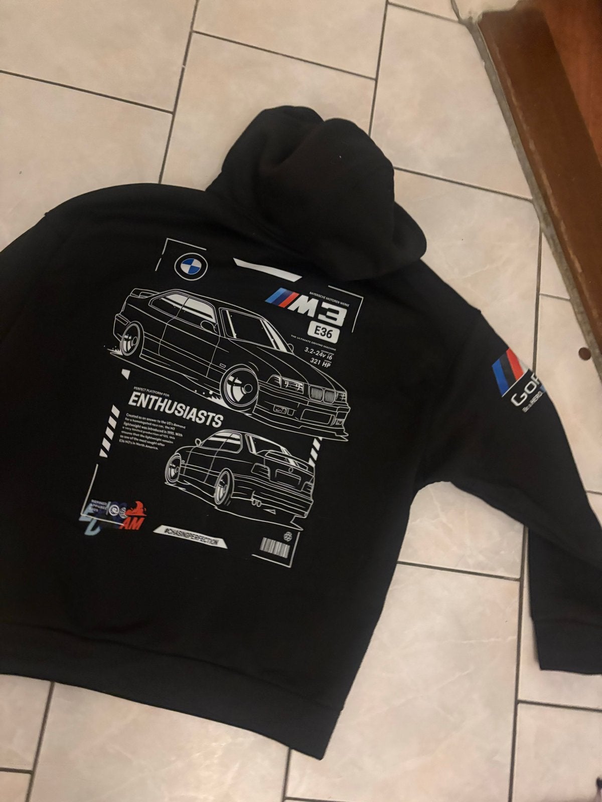 BMW E36 M3 Hoodie - Voor de echte autoliefhebber, Ophalen of Verzenden, Zo goed als nieuw, Overige maten, Zwart