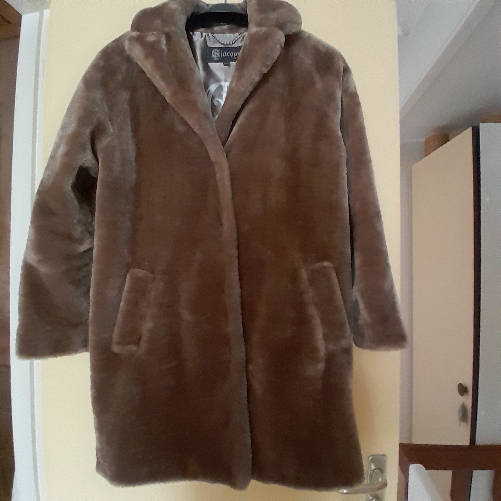 Giacomo The Jacket Faux Fur Jas Maat M, Maat 38/40 (M), Bruin, Ophalen of Verzenden, Zo goed als nieuw