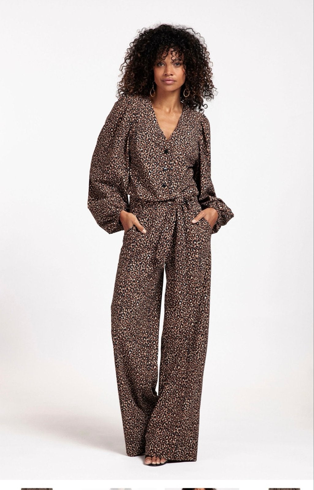 Studio Anneloes Cherie leopard jumpsuit - camel, Verzenden, Zo goed als nieuw, Maat 36 (S), Bruin