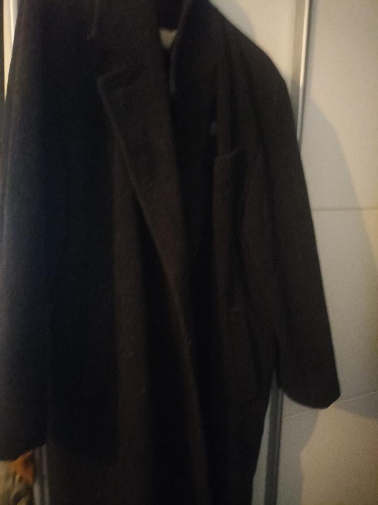Lange donkergrijze willen jas Woolblend, Ophalen of Verzenden, Zo goed als nieuw, Grijs