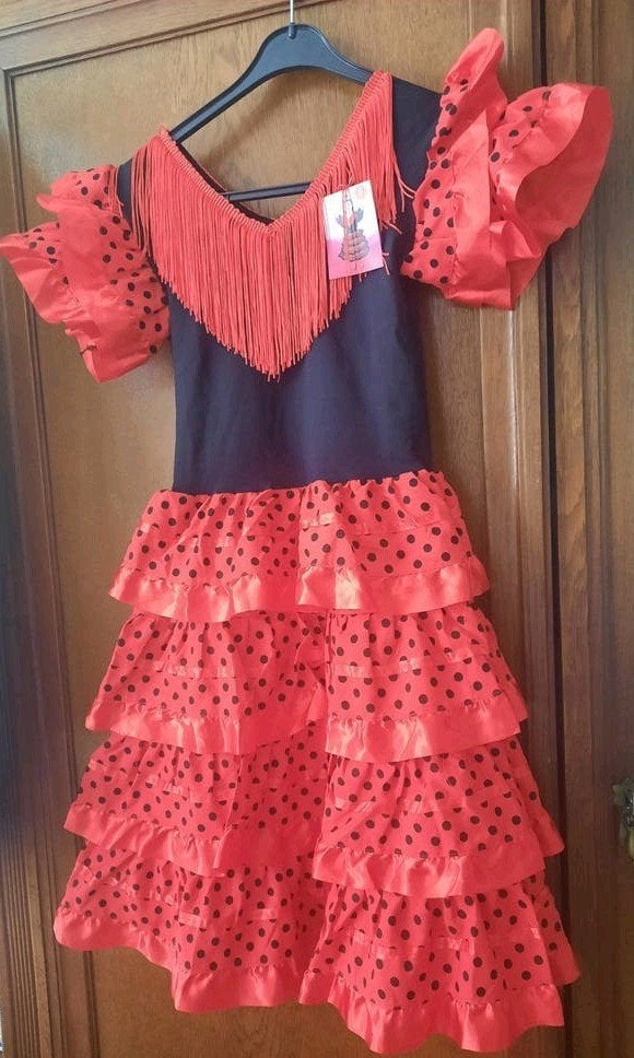 Nieuwe Flamenco Jurk Maat 6 voor 10 euro., Ophalen of Verzenden, Nieuw, 122 t/m 128, Meisje