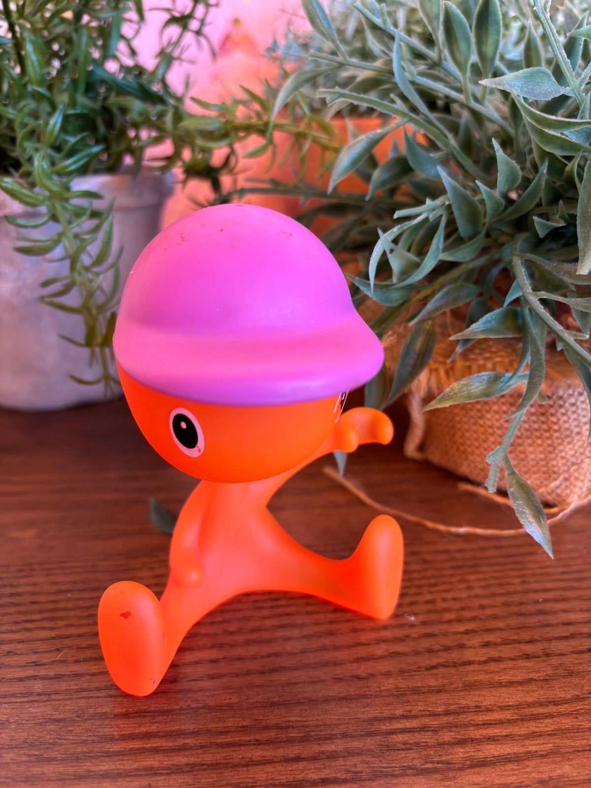 Alessi Cico eierdop met een petje, oranje met zoutvaatje, Verzenden, Zo goed als nieuw
