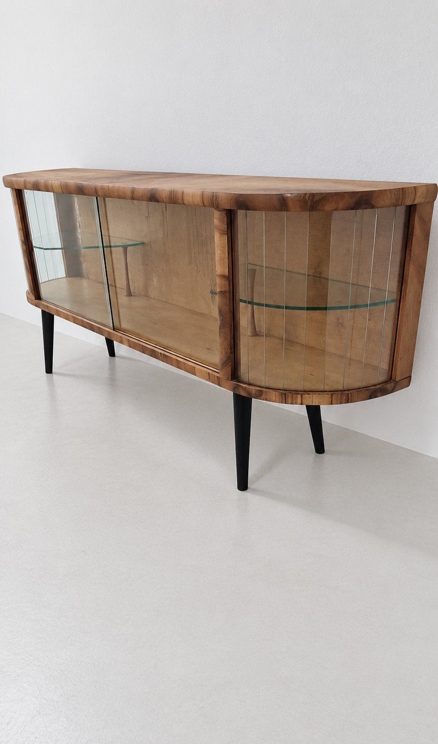 Prachtige Vintage Vitrinekast Jaren '50 60, Ophalen