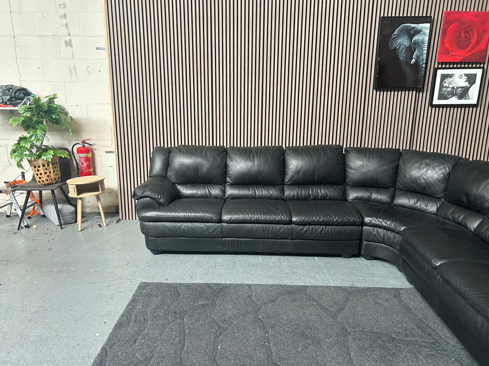 GRATIS LEVERING Hoekbank Natuzzi Leer 325X265 GEREINIGD, Hoekbank, 300 cm of meer, Leer, Ophalen of Verzenden