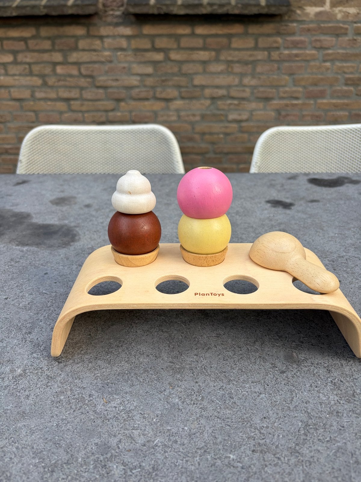 Plan Toys Houten IJsjes Set - Duurzaam Speelgoed, Ophalen of Verzenden, Zo goed als nieuw, Overige typen