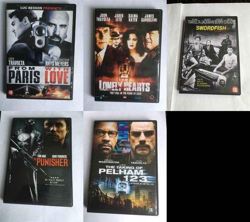 john travolta dvd 5 stuks diverse collectie OOK PER STUK, Alle leeftijden, Ophalen of Verzenden, Zo goed als nieuw