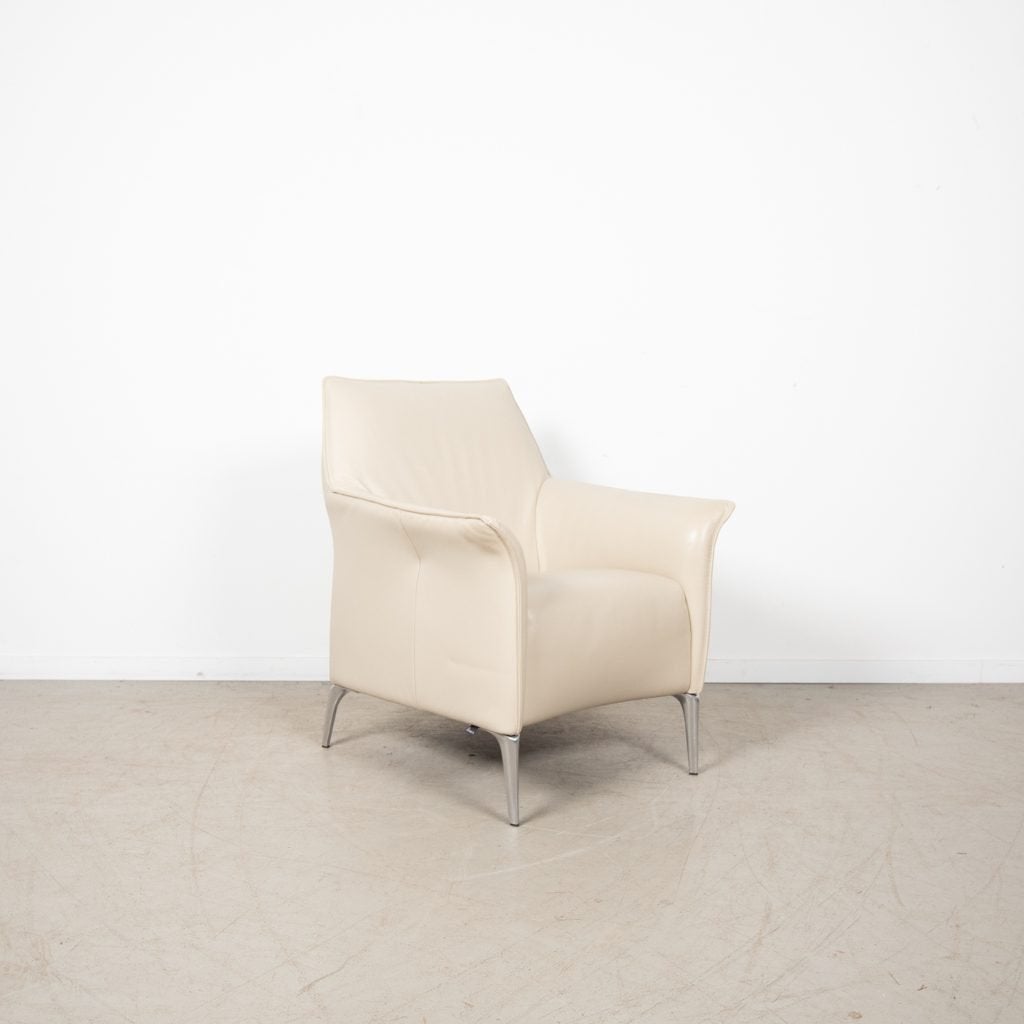 Leolux Mayuro Fauteuil Wit Leer, Huis en Inrichting, Fauteuils, Niet ingevuld, Zo goed als nieuw, Niet ingevuld, Niet ingevuld