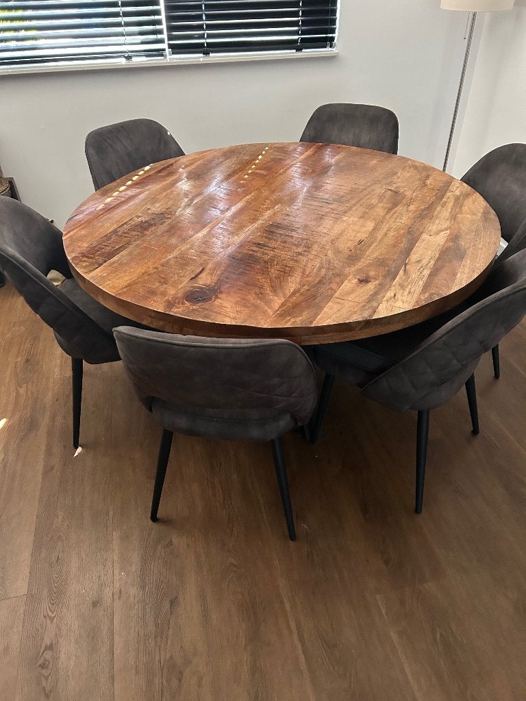 Eettafel, Huis en Inrichting, Tafels | Eettafels, Ophalen, Gebruikt, Mango houten, 150 tot 200 cm