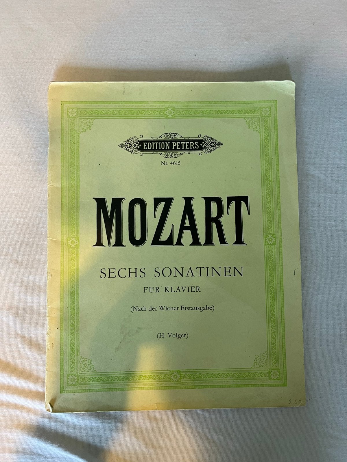 Mozart: Zes Sonatines voor Piano - Edition Peters, Muziek en Instrumenten, Gebruikt, Klassiek, Ophalen of Verzenden, Artiest of Componist