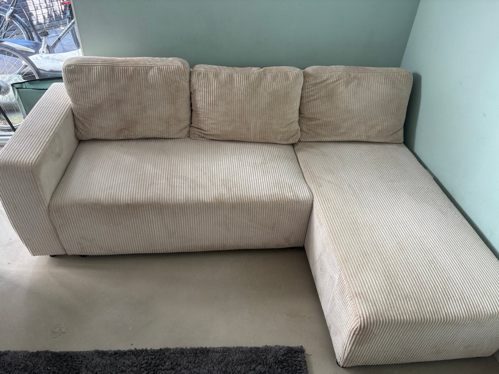 Slaapbank Novara 85x230x155 cm, Ophalen, Zo goed als nieuw, Stof