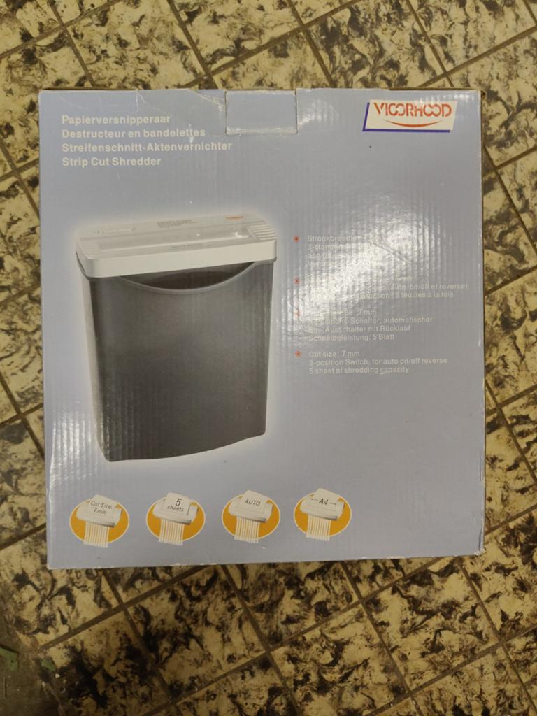 Vigorhood Papierversnipperaar - Strip Cut Shredder, Ophalen of Verzenden, Gebruikt