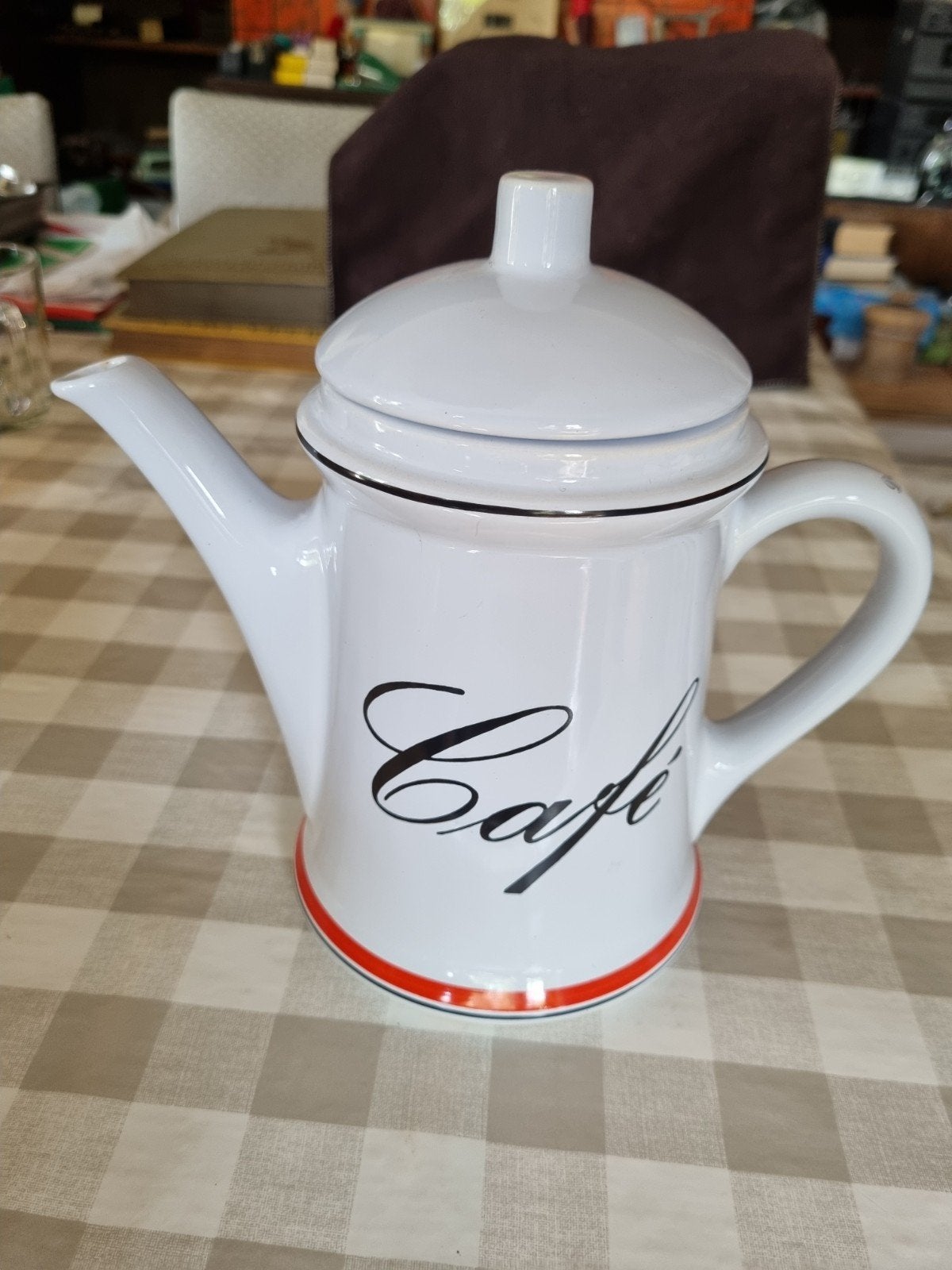 Douwe Egberts koffiepot, Nieuw, Steen/keramiek, Wit, Overige merken