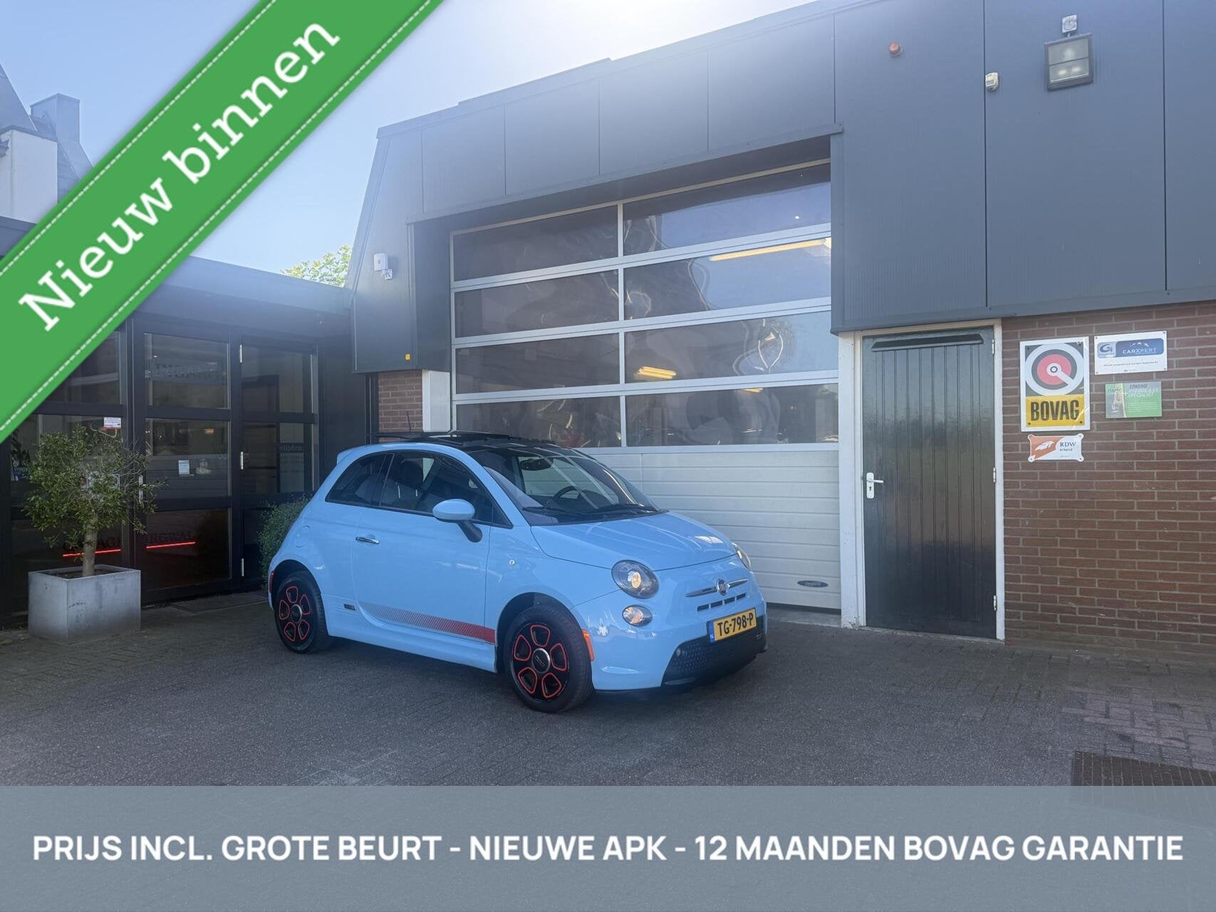 Fiat 500 E 24kwh LEER/PANO/CRUISE *ALL-IN PRIJS*, Auto's, 12 maanden, Gebruikt, Zwart, Leder