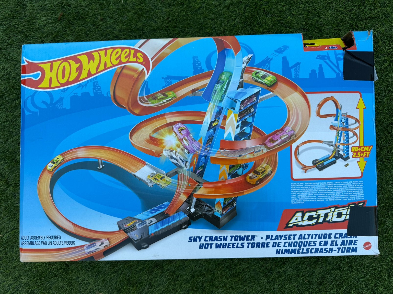 Hot Wheels Sky Crash Tower / Wolkenkrabber Crash racebaan, Ophalen, Zo goed als nieuw, Elektrisch, Hot Wheels