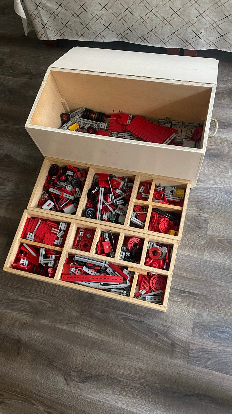 Grote kist vol Fischer Technik bouwdozen en onderdelen, Ophalen, Gebruikt, Overige merken