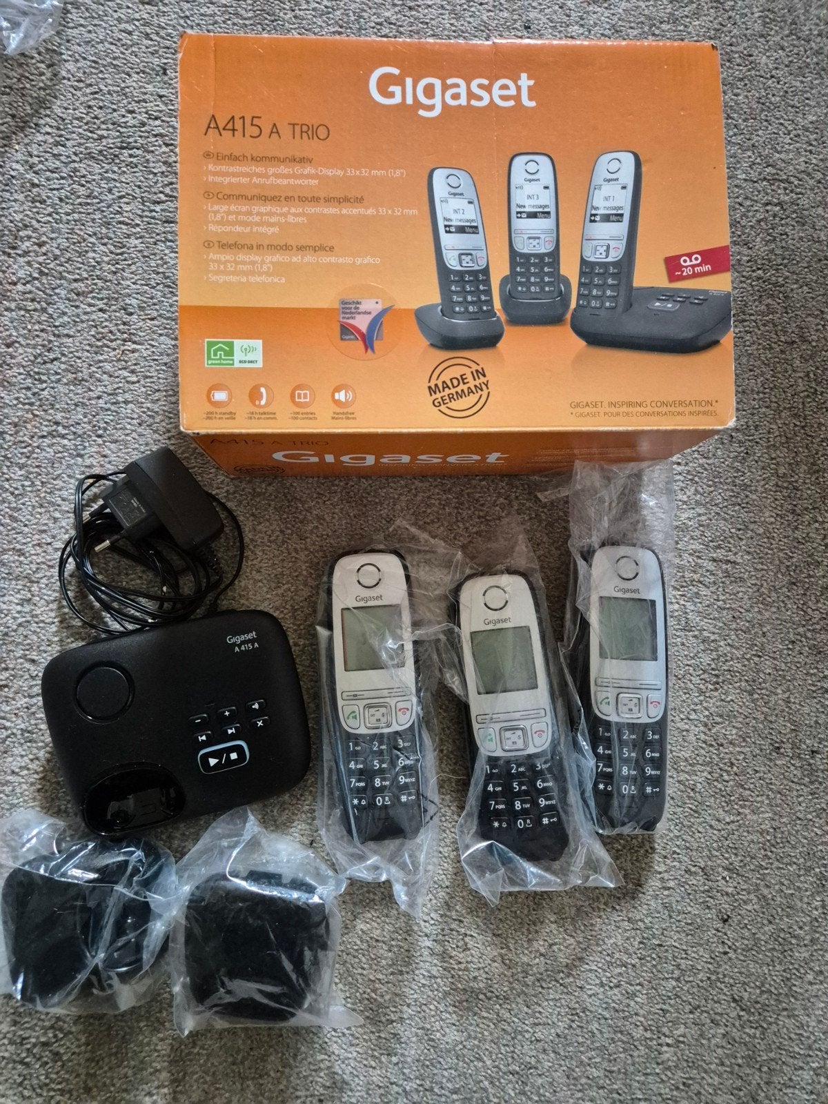 Gigaset A415A Trio Draadloze Telefoonset, Ophalen, Zo goed als nieuw, 3 handsets