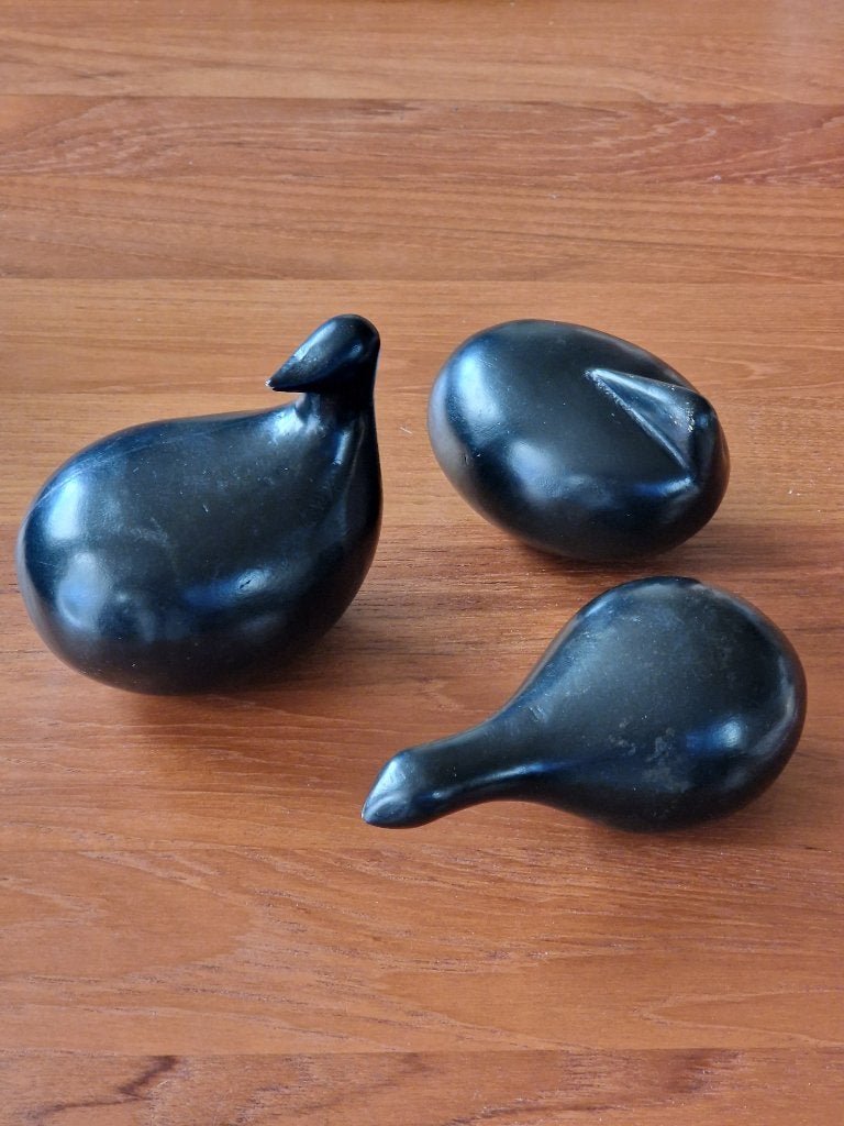 Vintage set van 3 houten Vogels Louise Hederstorm voor Ikea, Zwart, Hout, Object, Ophalen of Verzenden