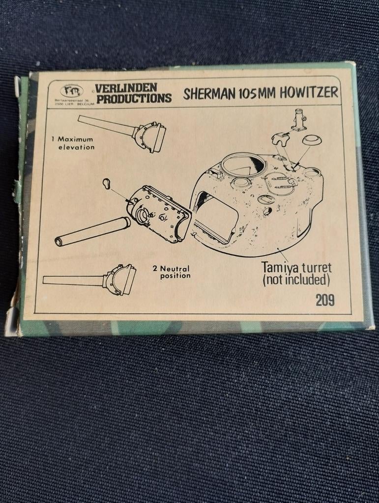 Verlinden Productions Sherman 105mm Houwitser Conversiekit, Overige merken, Tank, 1:32 tot 1:50, Nieuw