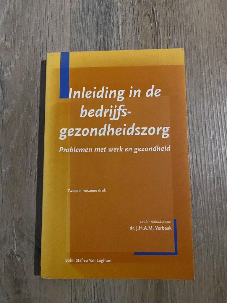 Inleiding in de bedrijfsgezondheidszorg, Ophalen of Verzenden, Beta, Zo goed als nieuw, HBO