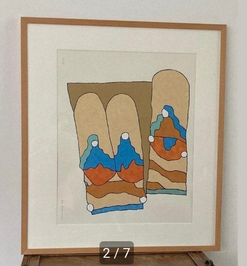 Schilderij, Antiek en Kunst, Ophalen, Zeefdruk, Hout, Overig onderwerp