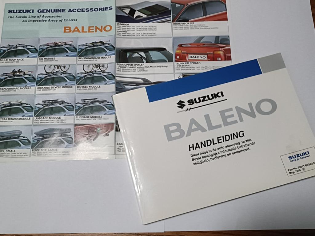 Suzuki Baleno Handleiding en Accessoires Brochure (1998), Ophalen of Verzenden