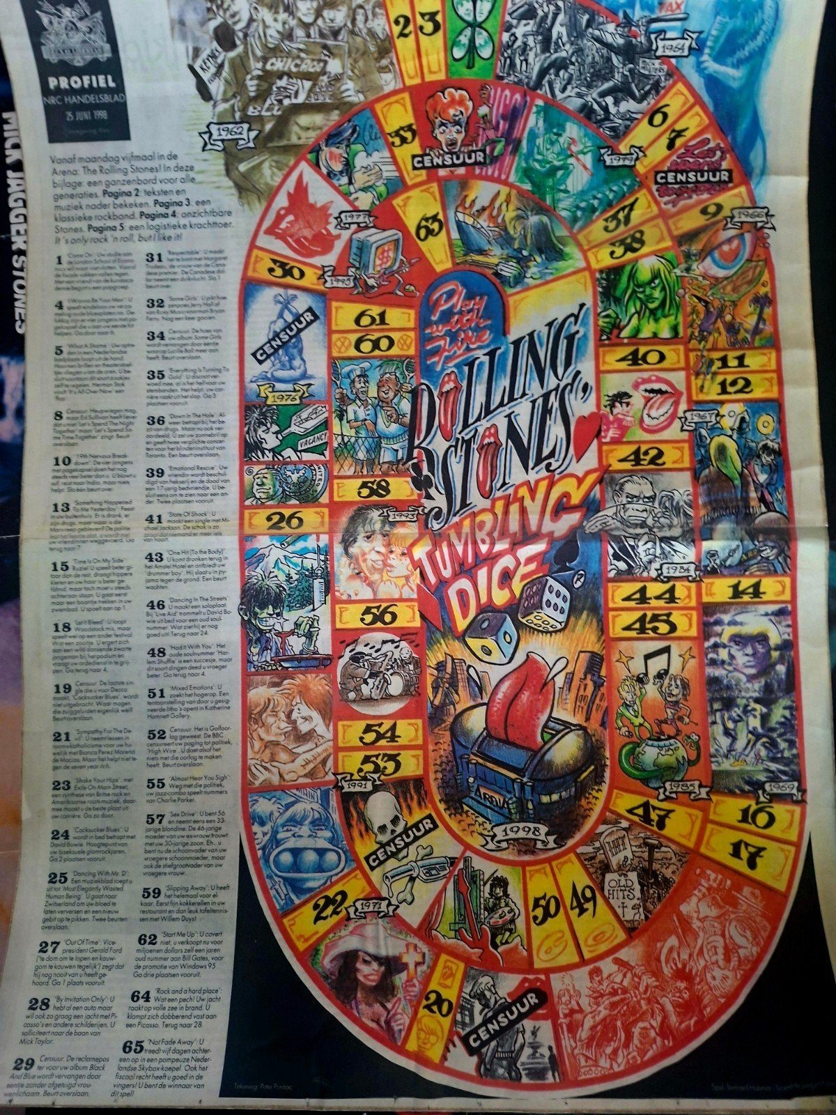 NRC Handelsblad Bijlage: The Rolling Stones Ganzenbord, Boeken, Ophalen of Verzenden, Gelezen, Muziek, Film of Tv