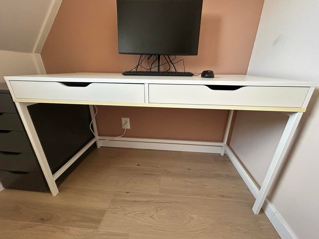 IKEA Alex bureau - Wit, met lades, Huis en Inrichting, Bureaus, Gebruikt, Computerbureau, IKEA, Modern, Spaanplaat of MDF, Wit