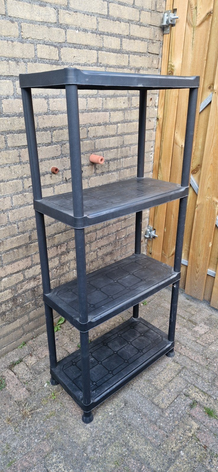 stellingkast kunstof zwart, Ophalen, Gebruikt