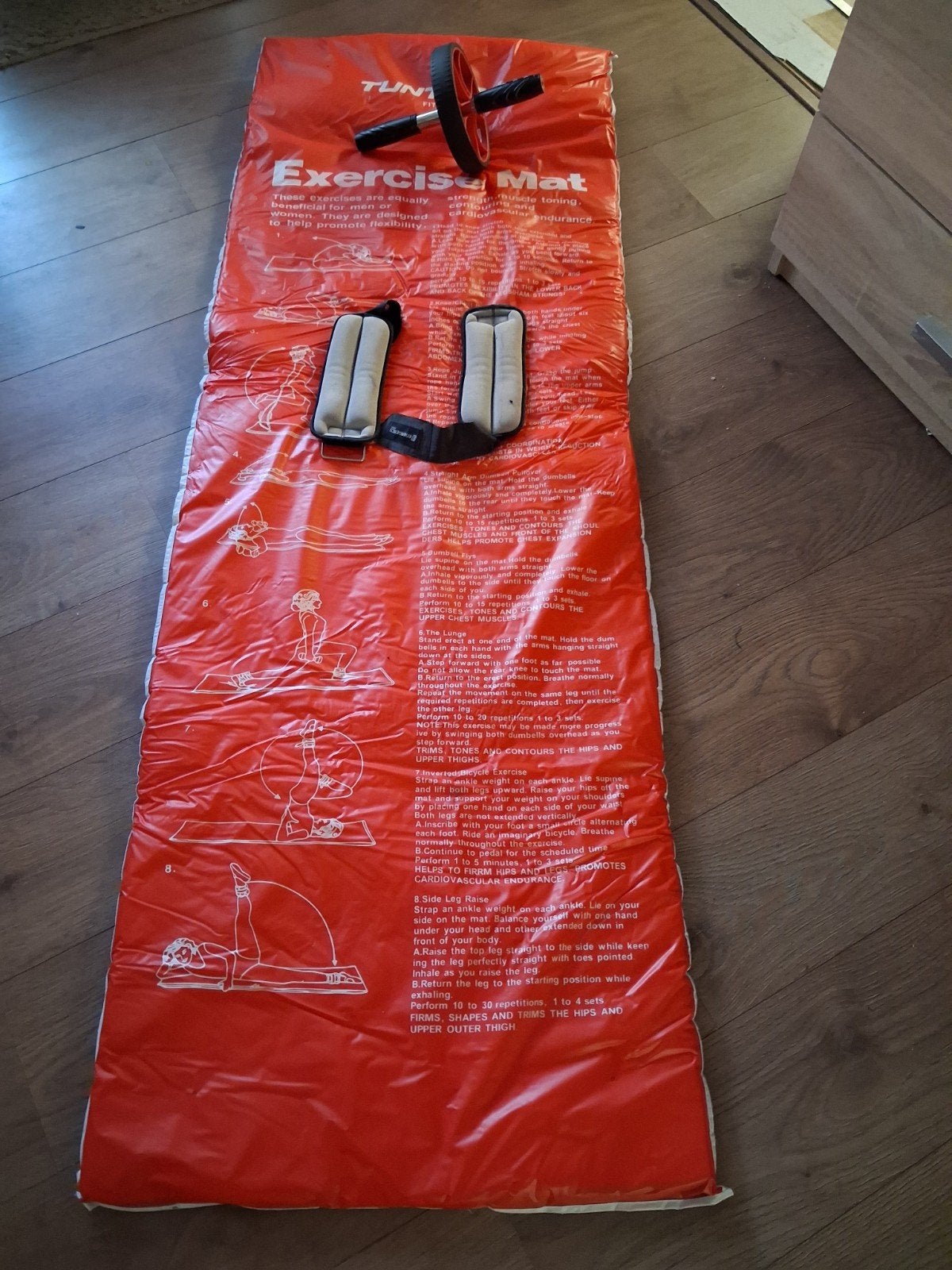 Tunturi Fitnessmat, Buikspierwiel en Gewichten, Ophalen, Gebruikt, Buik, Fitnessmat